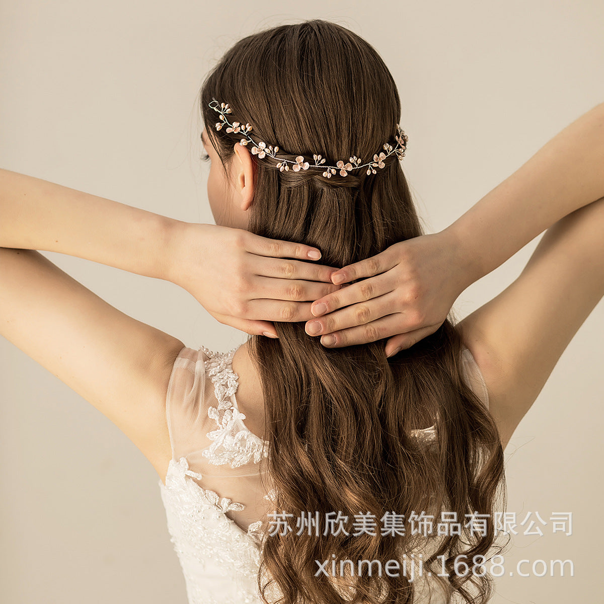 Wholesale Alloy Flower Color Pearl Hair Accessories Bridal Wedding Dinner Toast Dress Headband
